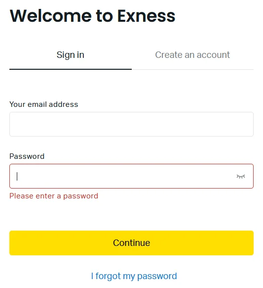 Login to Your Exness Account